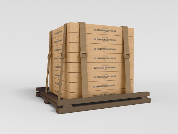PSD grande maquette de boîte de livraison de colis en carton