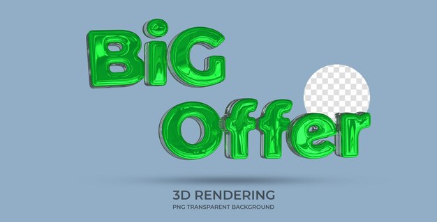 Grande oferta estilo de texto renderização 3d fundo transparente