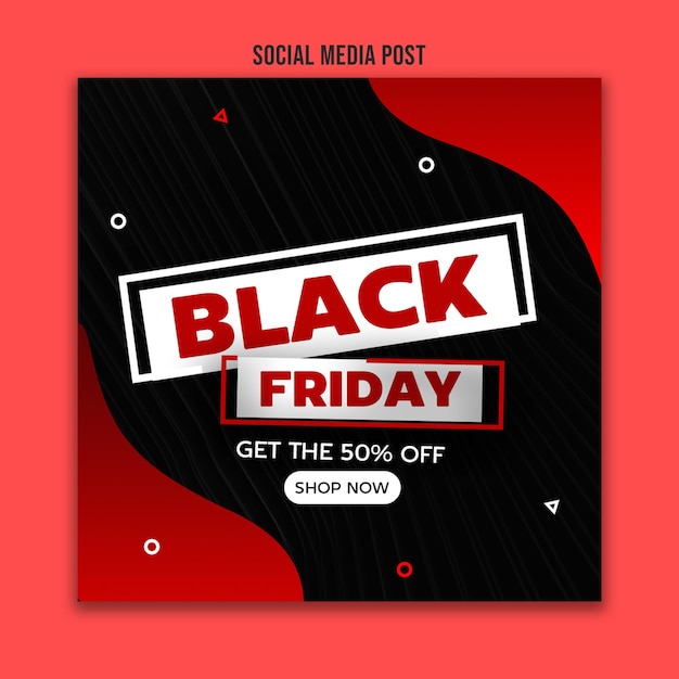 Grande oferta oferta de venda de sexta-feira negra publicação de mídia social