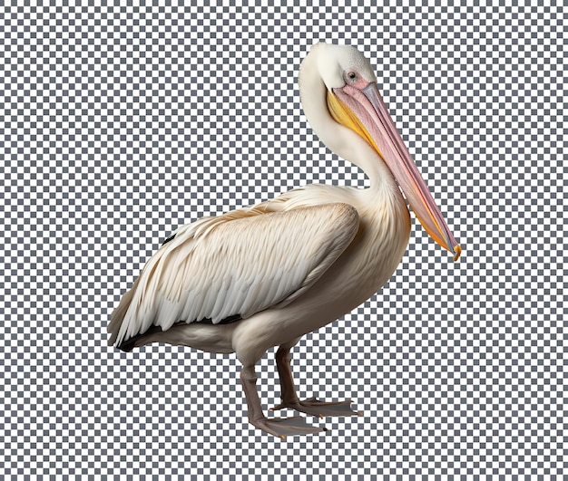 PSD grande pelicano branco isolado em fundo transparente