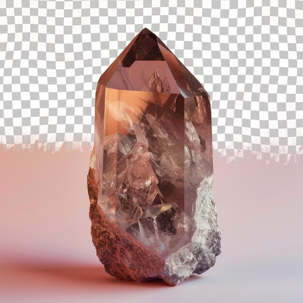 PSD une grande pierre de quartz avec un fond rose et un diamant rose et blanc