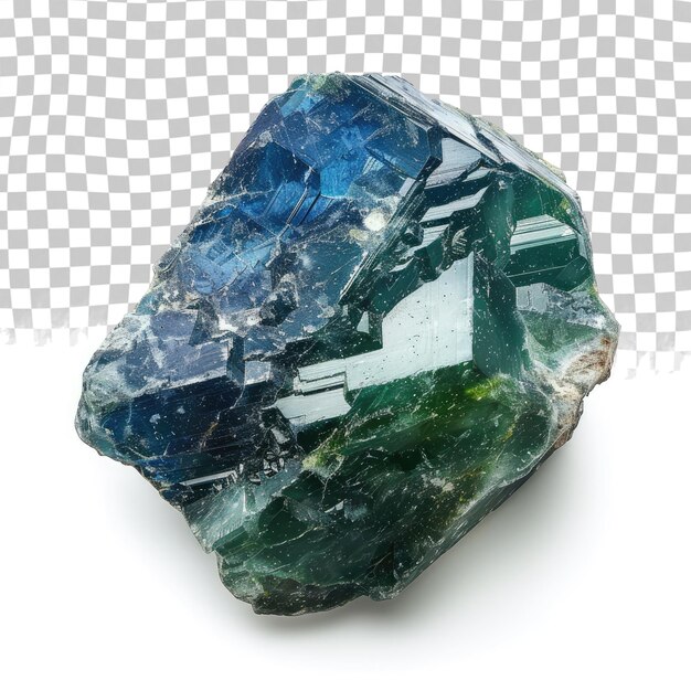 PSD une grande pierre de quartz vert avec un visage bleu et vert