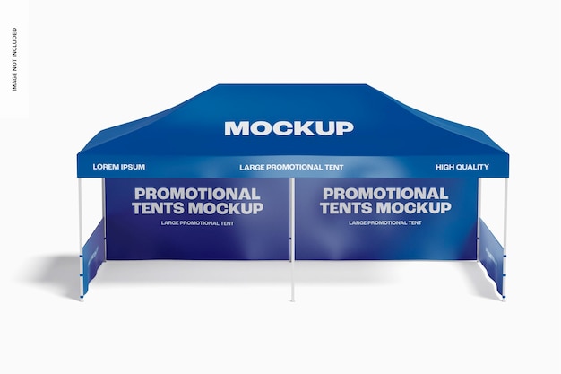 Grande tenda promozionale mockup, vista frontale