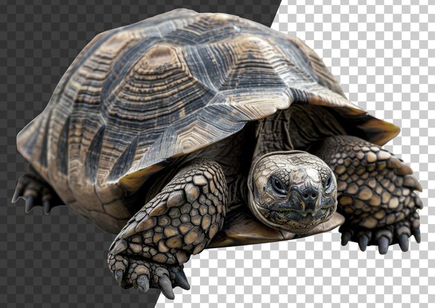 PSD grande tortue avec une coquille détaillée sur un fond transparent png