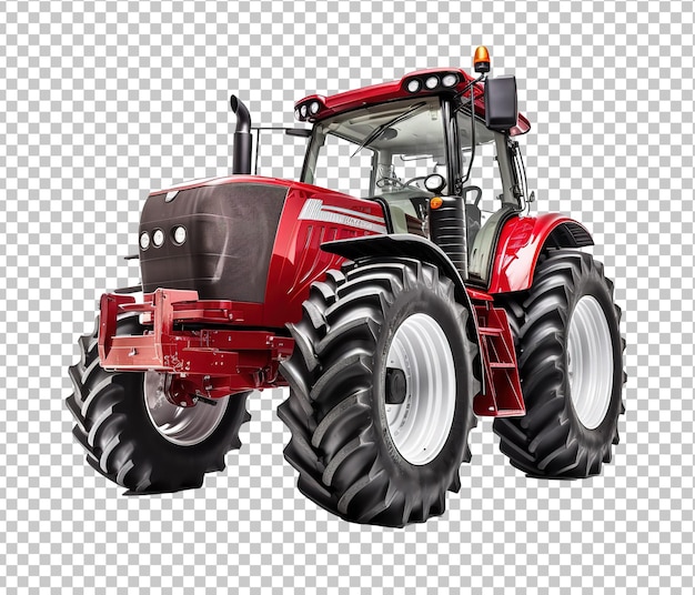 PSD grande trator agrícola vermelho vista frontal png trator agrícola vermelho isolado em fundo branco