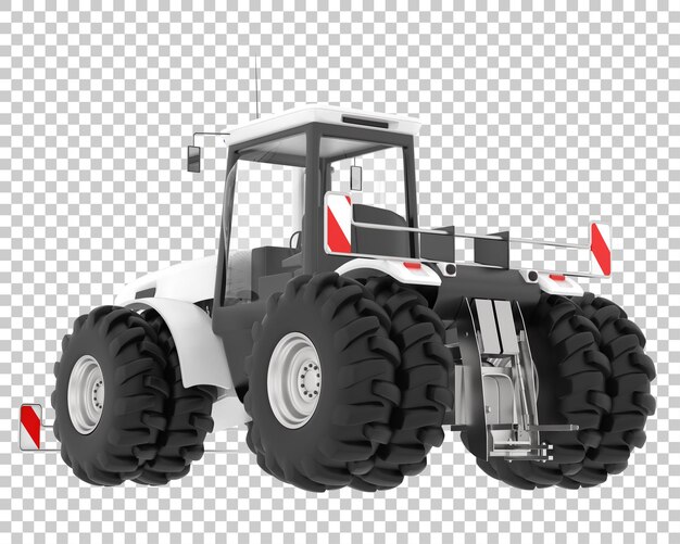 Grande trattore su sfondo trasparente 3d rendering illustrazione