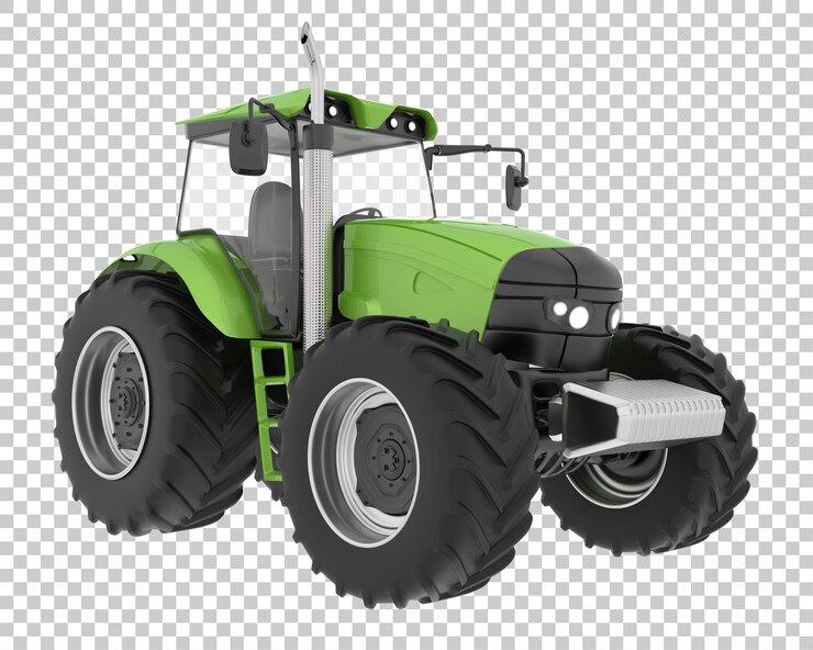 PSD grande trattore su sfondo trasparente 3d rendering illustrazione
