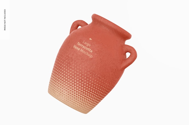 Grande vaso in terracotta con manici mockup, galleggiante