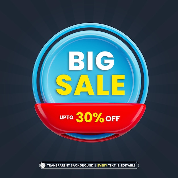 Grande vente 30 hors bannière de promotion avec texte modifiable