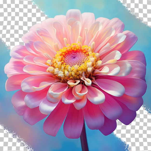 Grandes flores de zinnia com fundo transparente