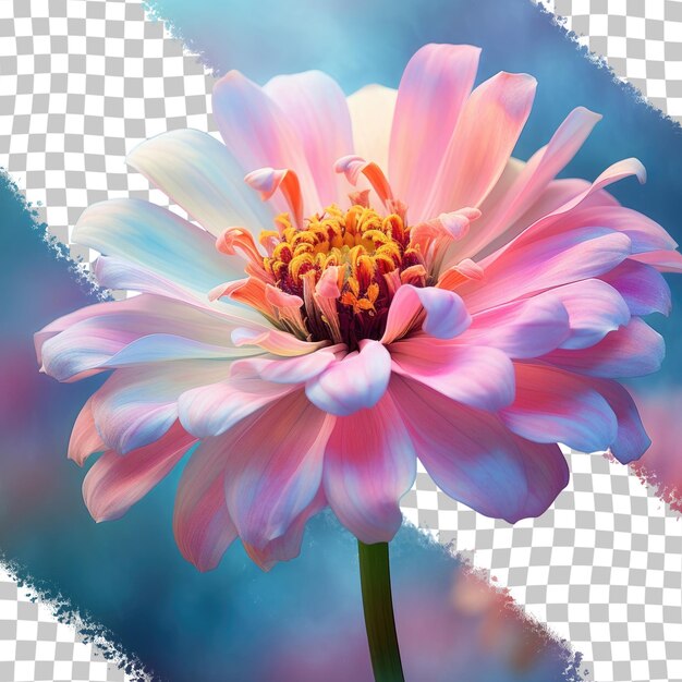 PSD grandes flores de zinnia con un fondo transparente