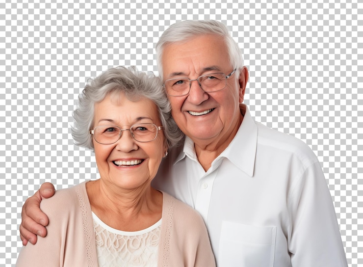 Grandparents Isolated on Transparent Background