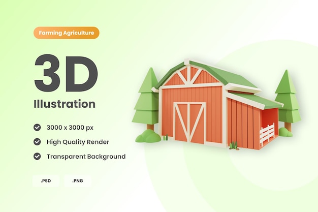 Granero de ilustración 3D