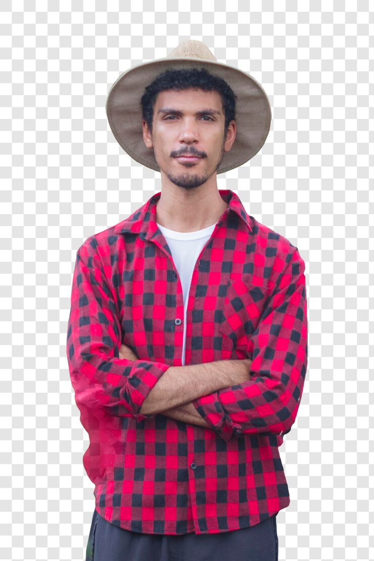 PSD granjero con sombrero aislado psd mockup