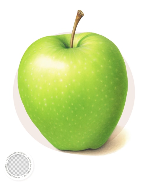Granny Smith Apple illustration réaliste sur fond transparent