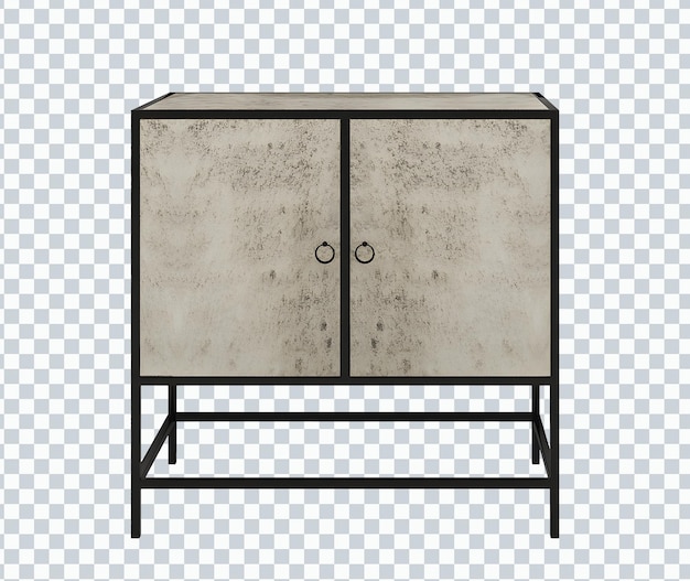 Grano de madera blanca y gabinete de hierro negro. Transparente