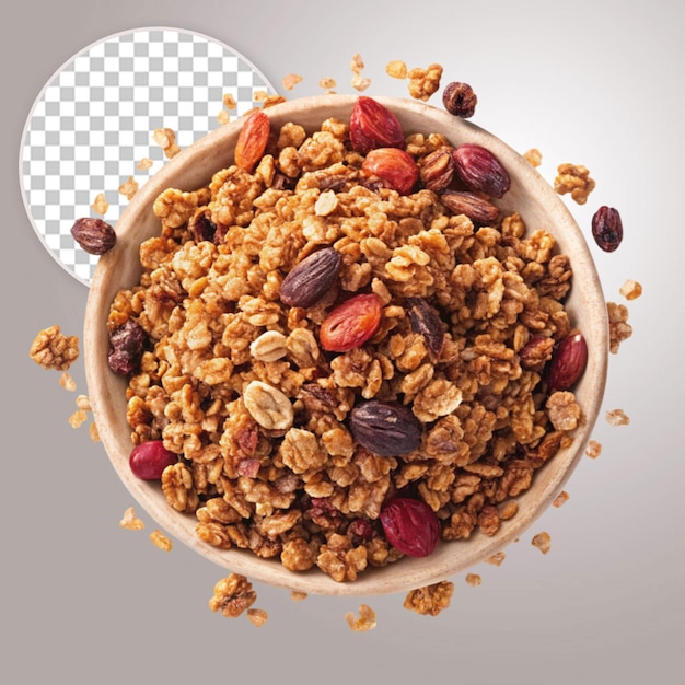 PSD granola casera en un fondo transparente