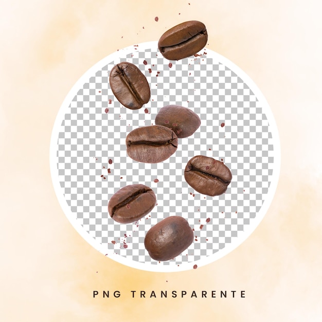 PSD graos de café fondo transparente