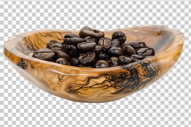 PSD grãos de café isolados sobre um fundo transparente
