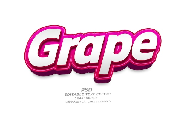 Grape Fruits 3d Editable Text Effect Photoshop Template