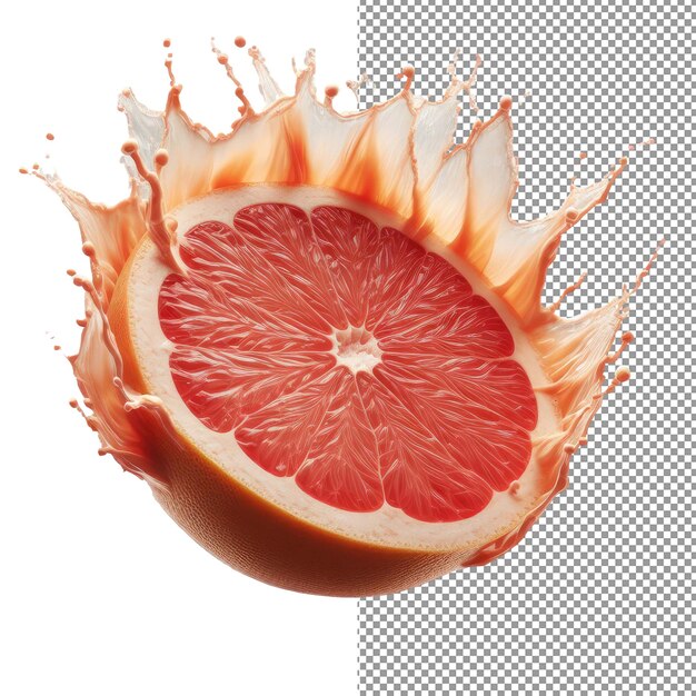 PSD grapefruit burst png bereit isolation eines zitrusflüssigkeits-splashs