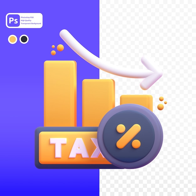 Graph Tax2 en 3D Render para presentación web de activos gráficos u otros