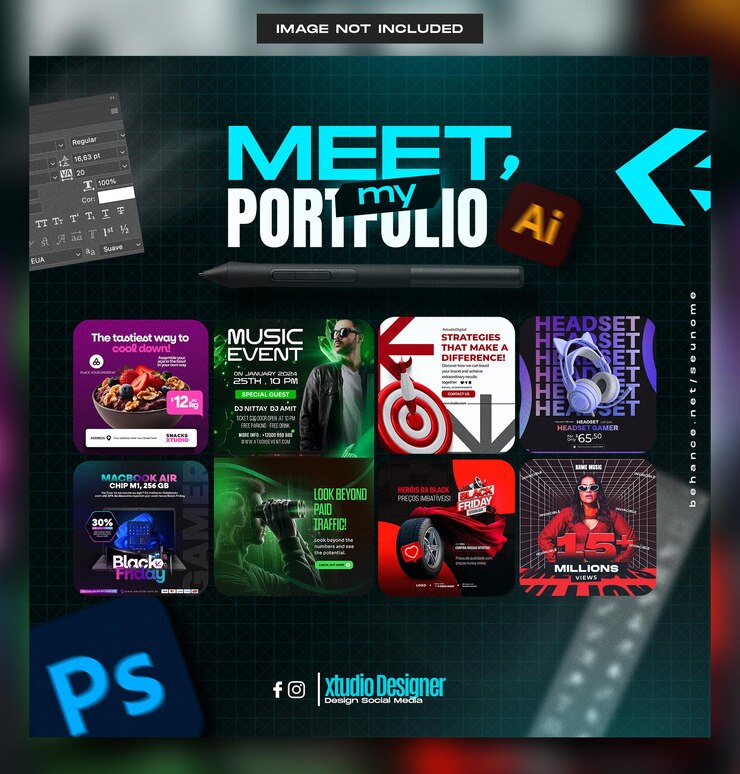 PSD graphic designer post portfolio vetrina aggiungere psd