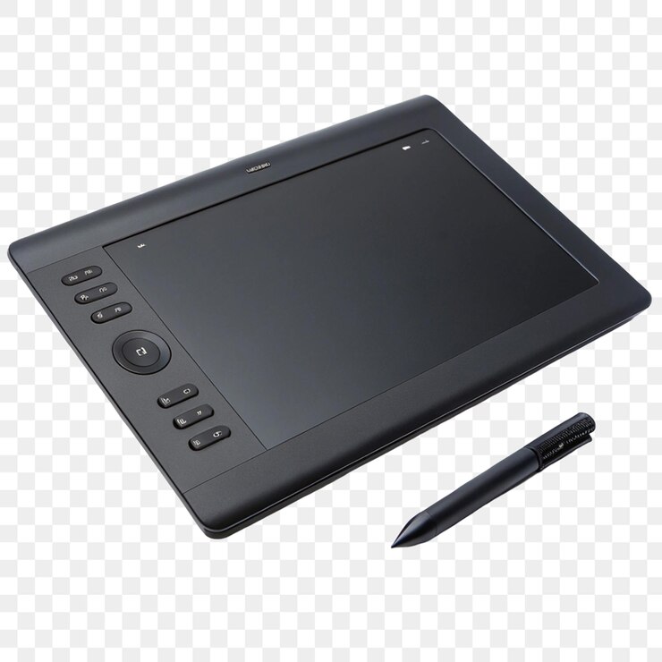 PSD graphic tablet isolated on transparent background