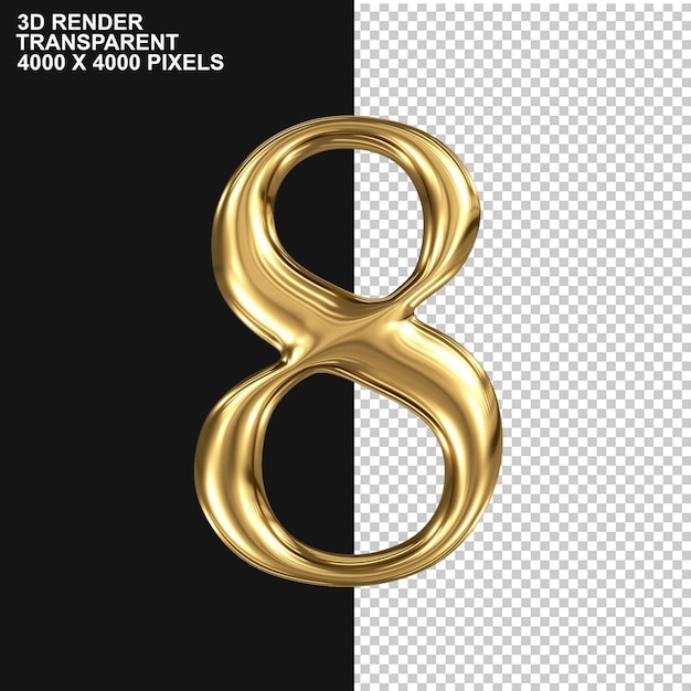 Graphie Figure tridimensionnelle en or Nombre rouge Numéro deux avec lumières 8 Graphie informatique 3D