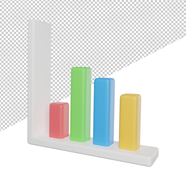 Graphique à Barres Vue De Côté Illustration De Rendu 3d Sur Fond Transparent