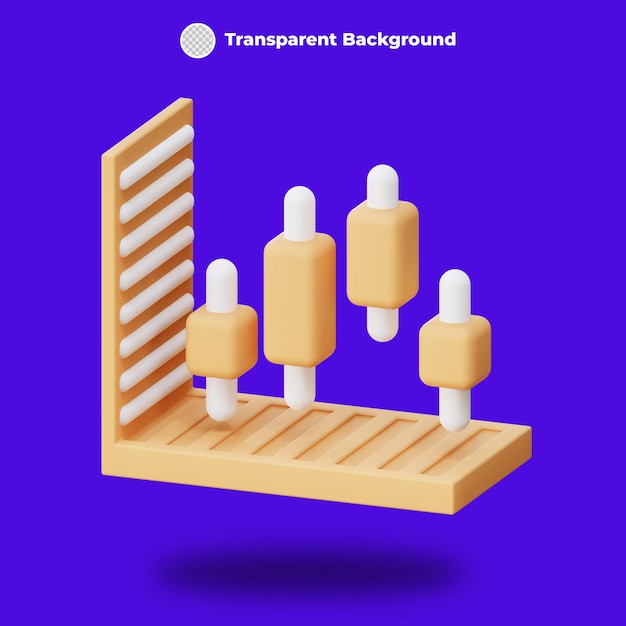 Graphique Boursier Statistique De Rendu 3d