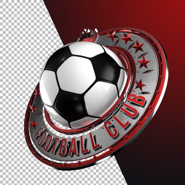 PSD graphique d'emblème de football de rendu 3d