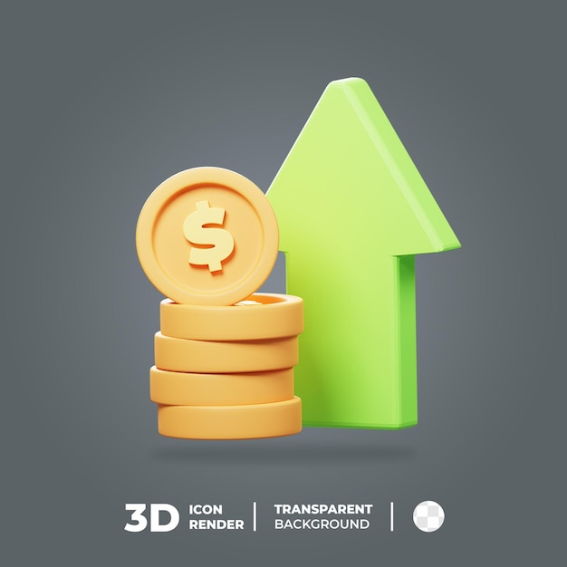 Graphique à L'envers De L'investissement De L'icône 3d