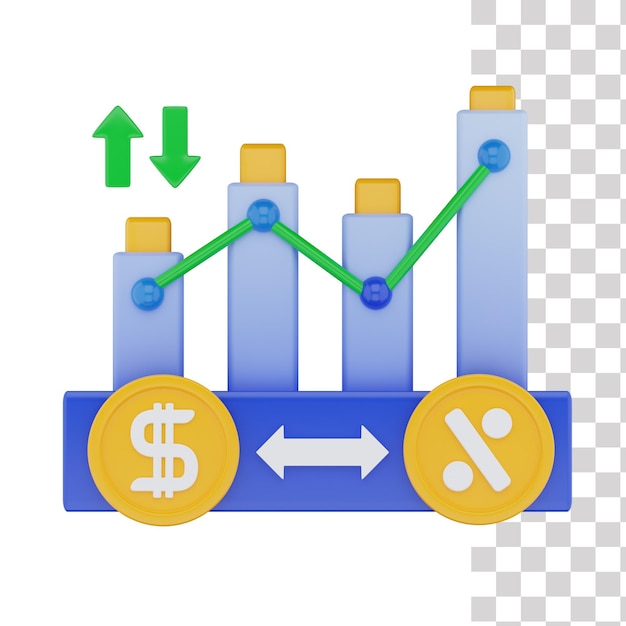 Un graphique avec un signe dollar et une flèche verte pointant vers le bas.