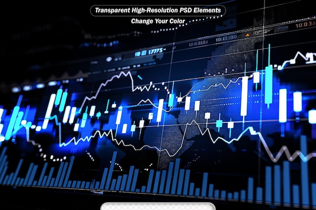 Graphique de trading boursier ou forex dans un concept futuriste