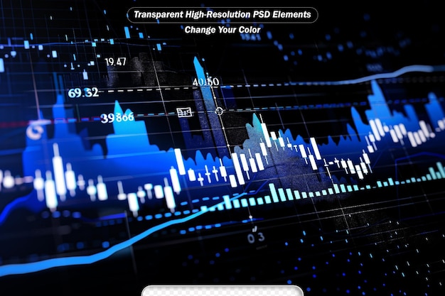 Graphique de trading boursier ou forex dans un concept futuriste