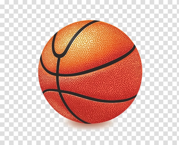 Graphique vectoriel simple d'un ballon de basket orange sur fond blanc