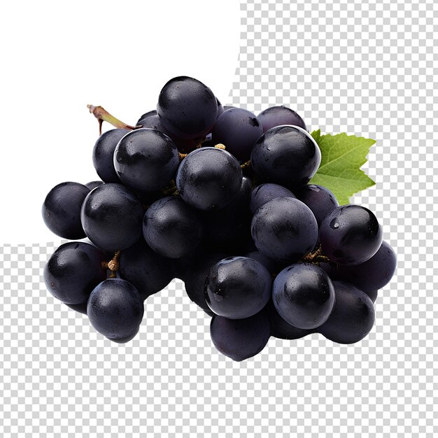 PSD grappes de raisins noirs isolées sur un fond transparent