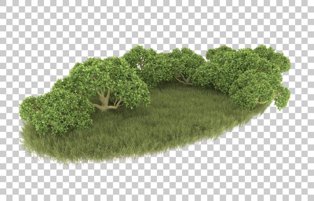 Gras auf transparentem hintergrund. 3d-rendering - abbildung