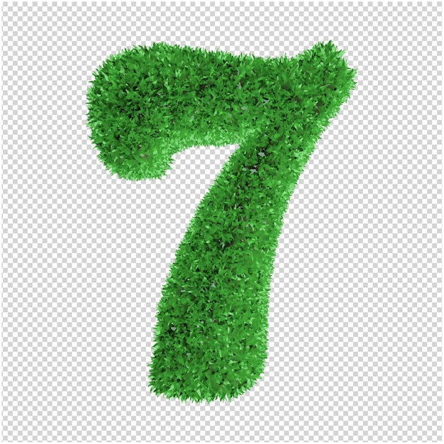 Gras Nummer 3d Rendering
