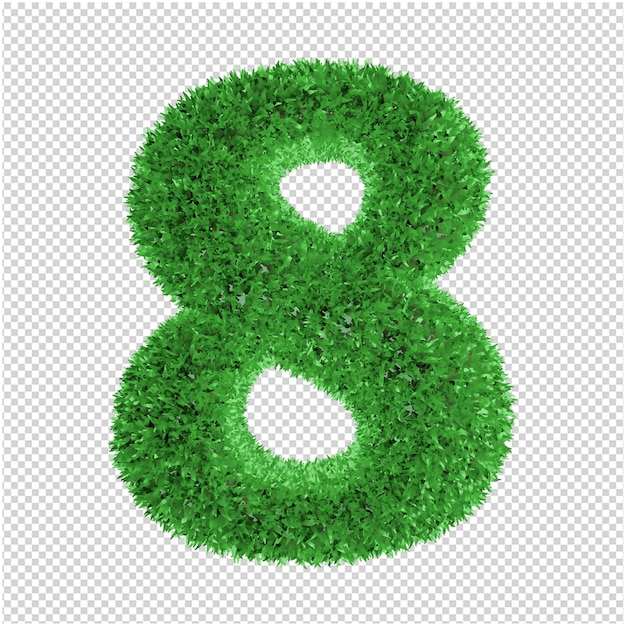 Gras Nummer 3d Rendering