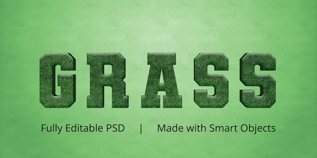 PSD gras-textstil-effekt