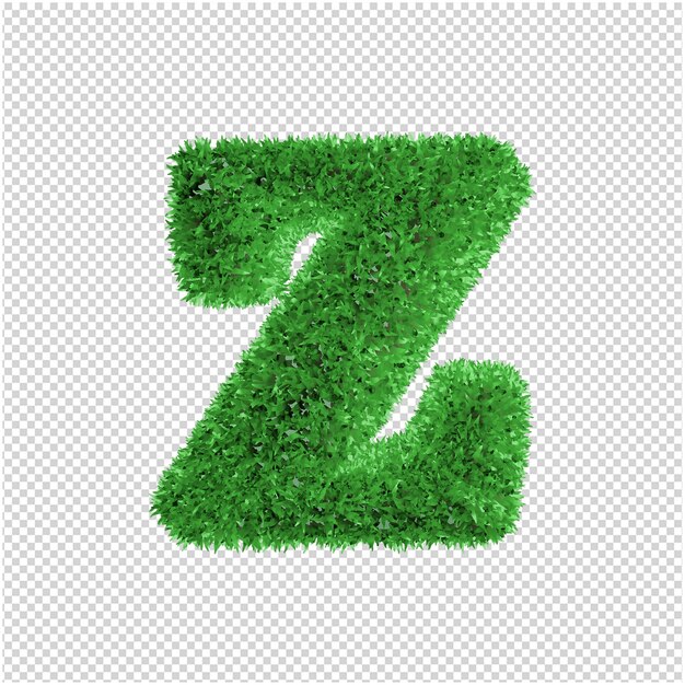 Grasbuchstaben 3d Rendering