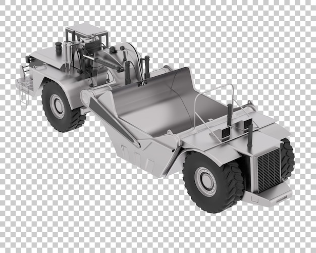 Grattoir de tracteur à roues sur fond transparent illustration de rendu 3d