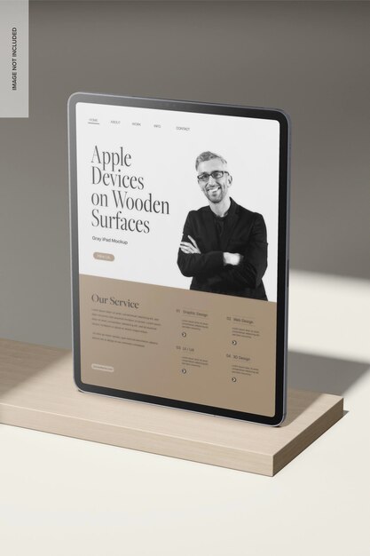 PSD graue ipad-mockup-rechte ansicht