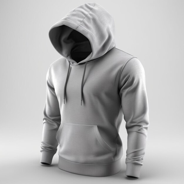 Grauer hoodie psd auf weißem hintergrund