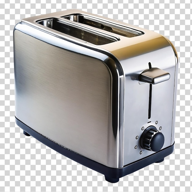 PSD grauer metalltoaster auf durchsichtigem hintergrund