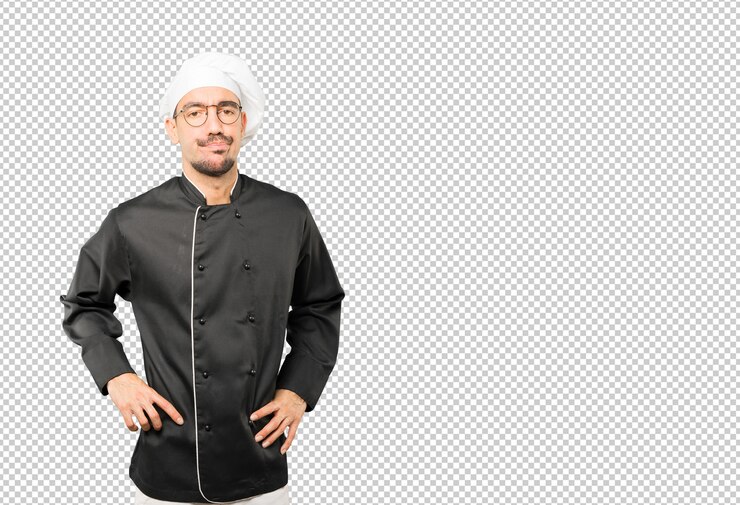 PSD grave jovem chef com um gesto de decepção