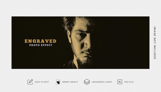 Gravur-psd-effekt für social-media-cover