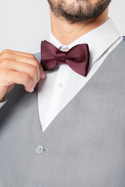 Gray vest suit psd mockup business menswear apparel shoot